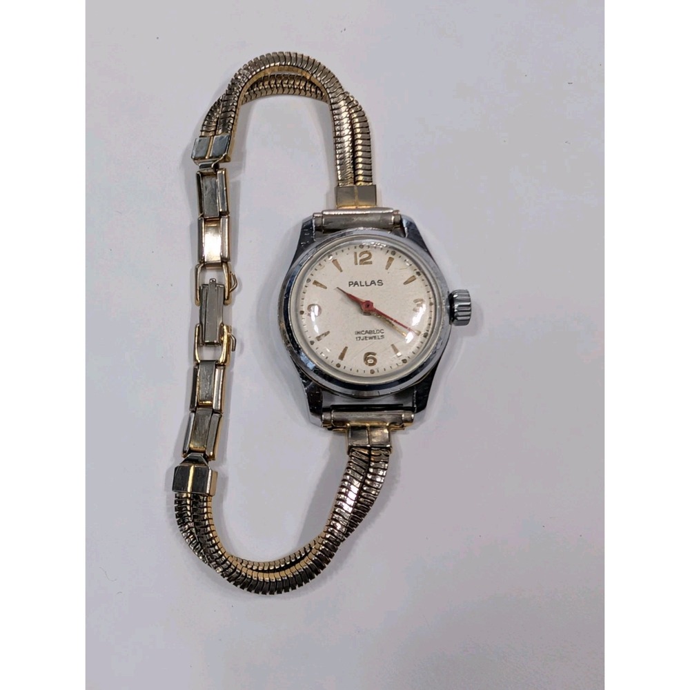 Pallas Vintage Swiss Made Incabloc 17 Jewels Women's Small Bracelet Wrist Watch
